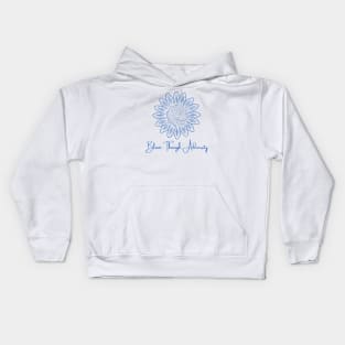 Bloom Through Adversity - Blue Sunflower Kids Hoodie